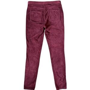 Uniqlo Corduroy Leggings Pull On Stretch Pants Womens Size Small Burgundy